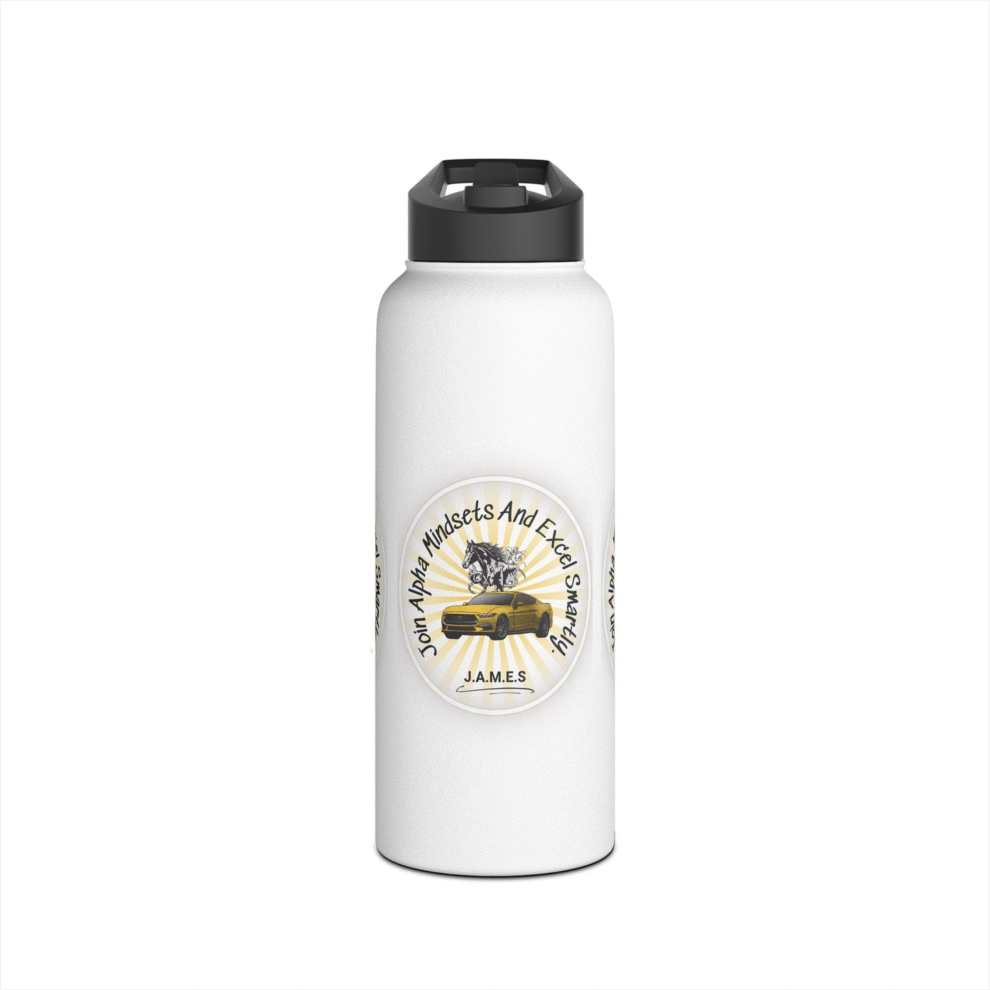 Personalized Initial Quote Horse Car Stainless Steel Water Bottle