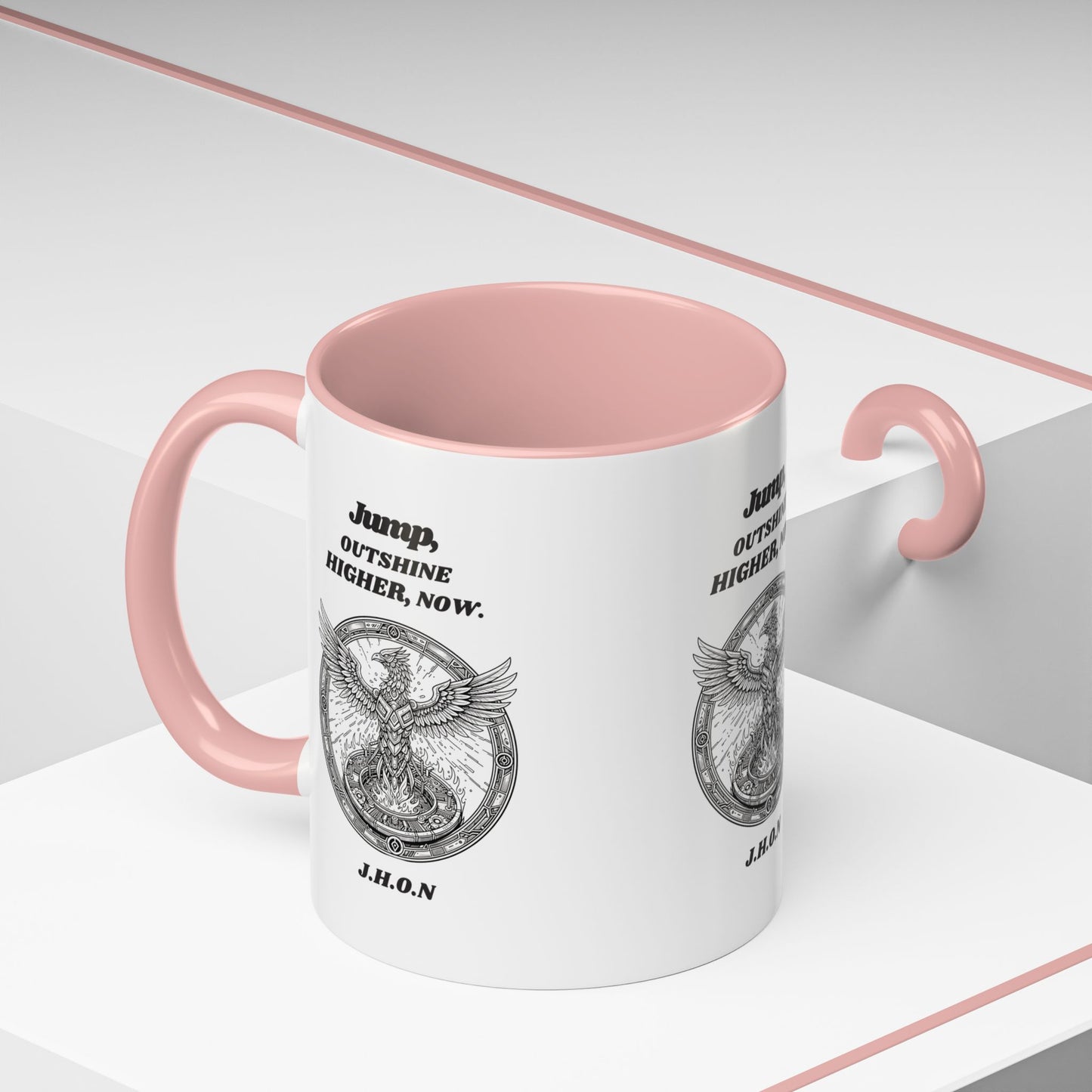 Personalized Eagle Circle Accent Coffee Mug