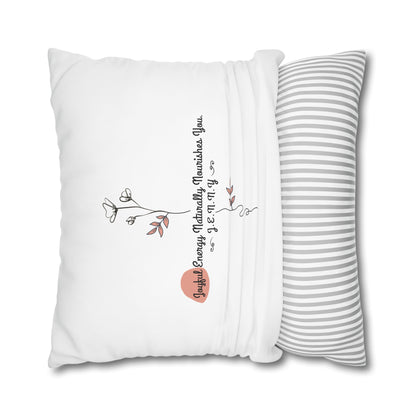 Personalized Initial Floral Minimalist — Custom Sayings on Square Poly Canvas Pillowcase
