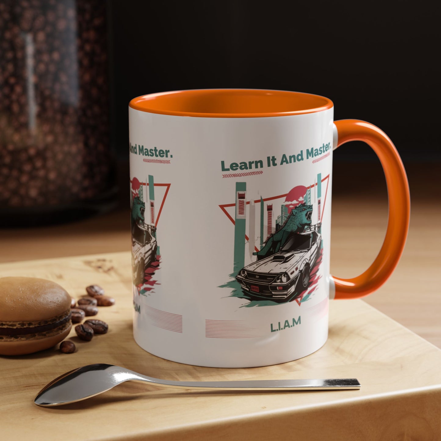 Personalized Retro Racing Accent Coffee Mug