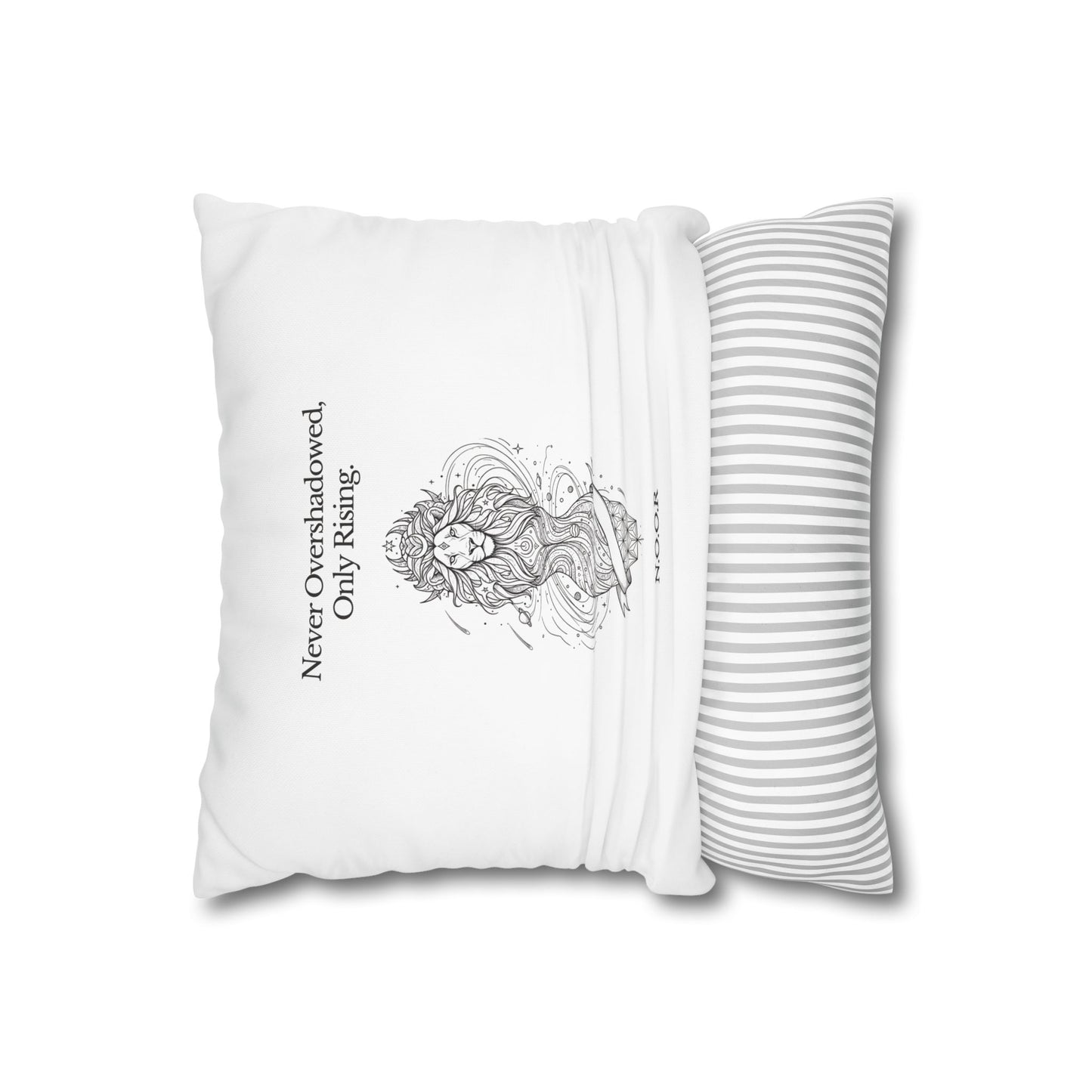 Personalized Initial Quote Girl Lion — Custom Sayings on Square Poly Canvas Pillowcase