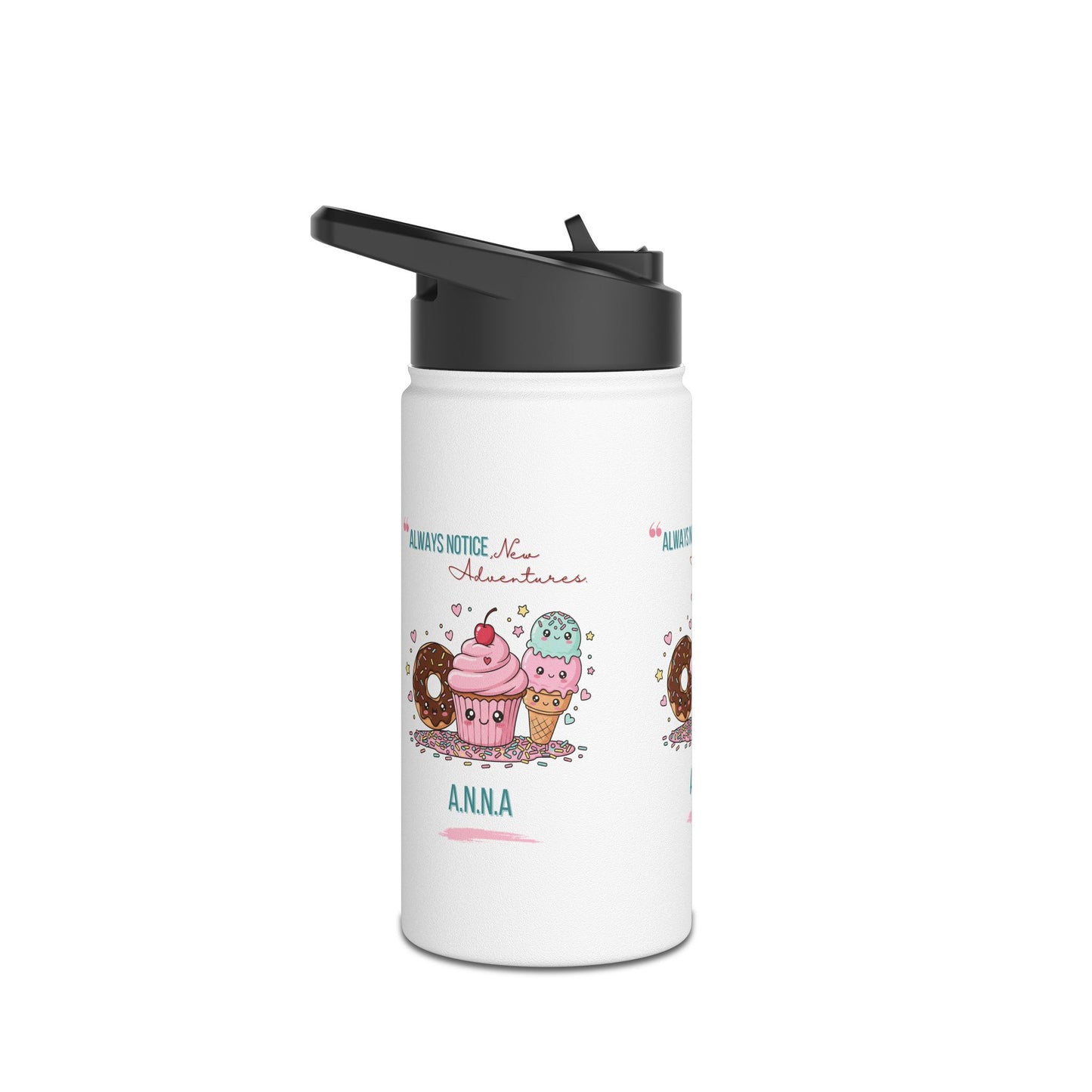 Personalized Initial Quote Sweet Treat Stainless Steel Water Bottle