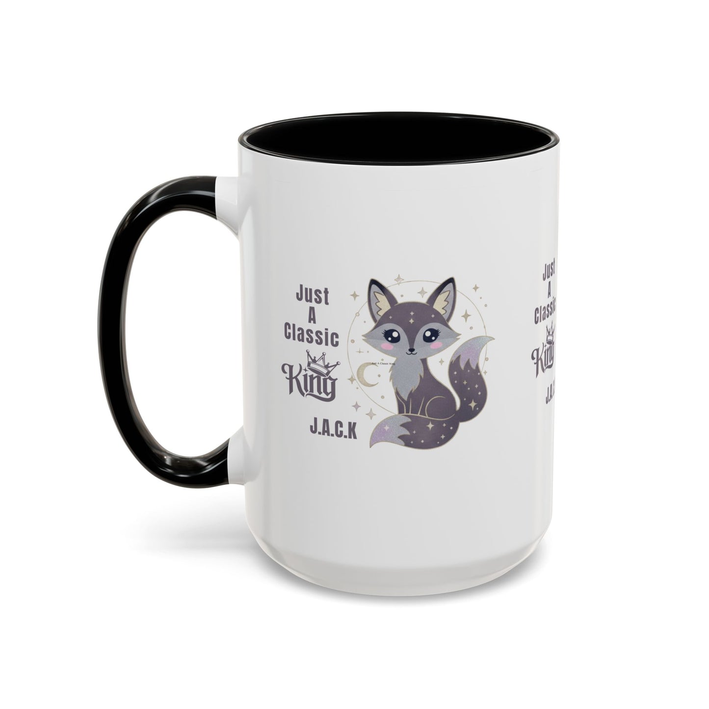 Personalized Initial Fox King Accent Coffee Mug