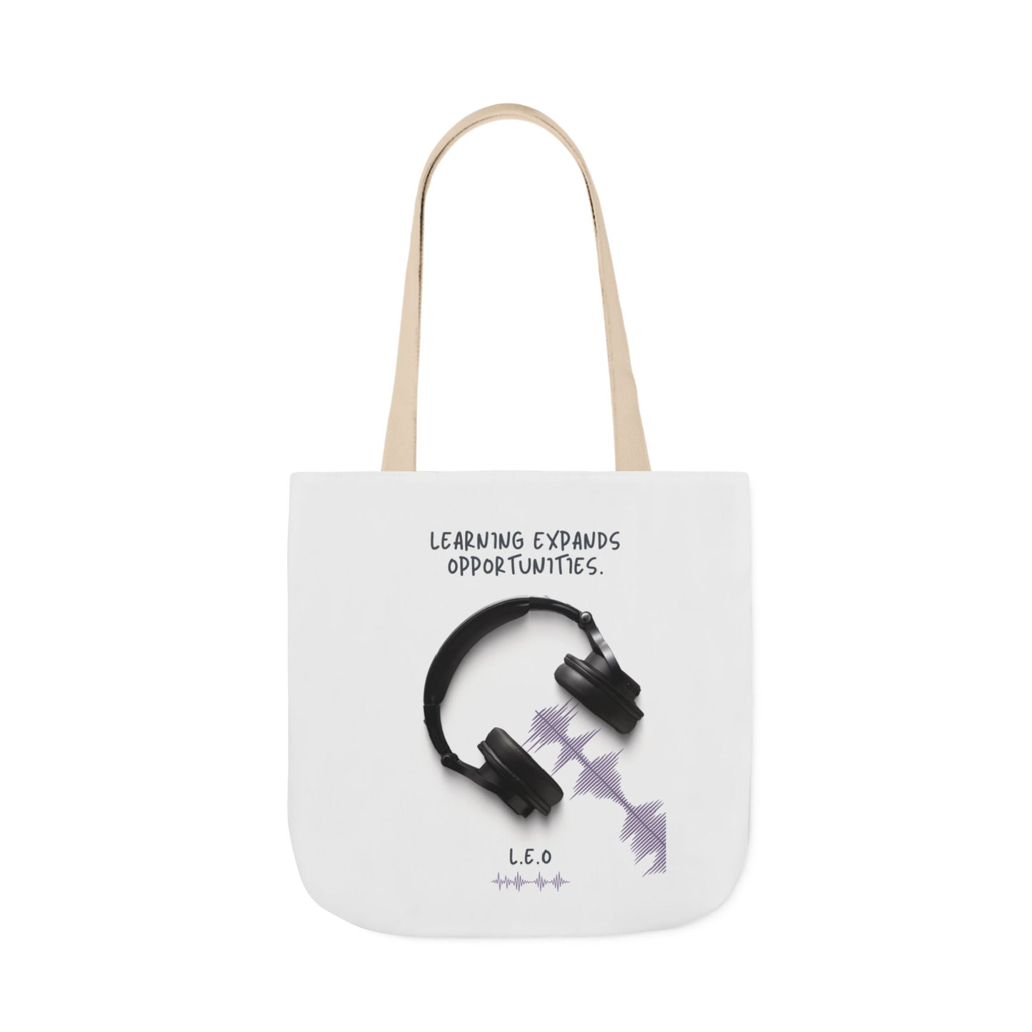 Personalized Initial Quote Headphones Canvas Tote Custom Name