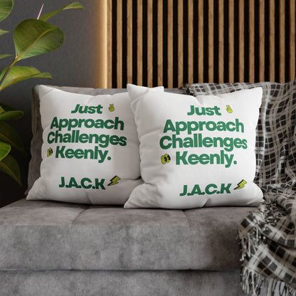 Personalized Initial Quote Simple Note — Custom Sayings on Square Poly Canvas Pillowcase