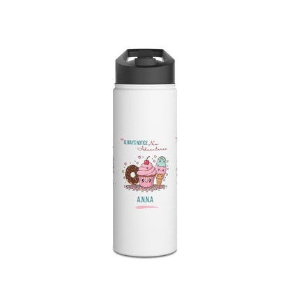 Personalized Initial Quote Sweet Treat Stainless Steel Water Bottle