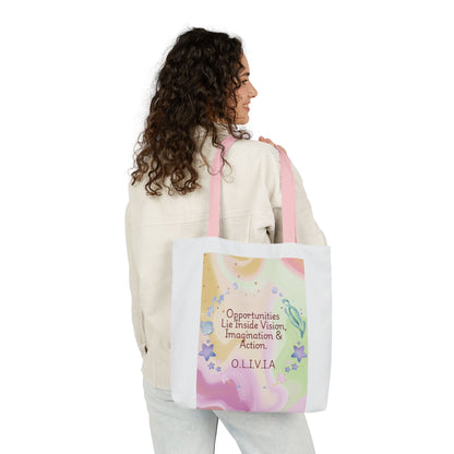 Personalized Initial Quote Ocean Theme Canvas Tote Custom Name