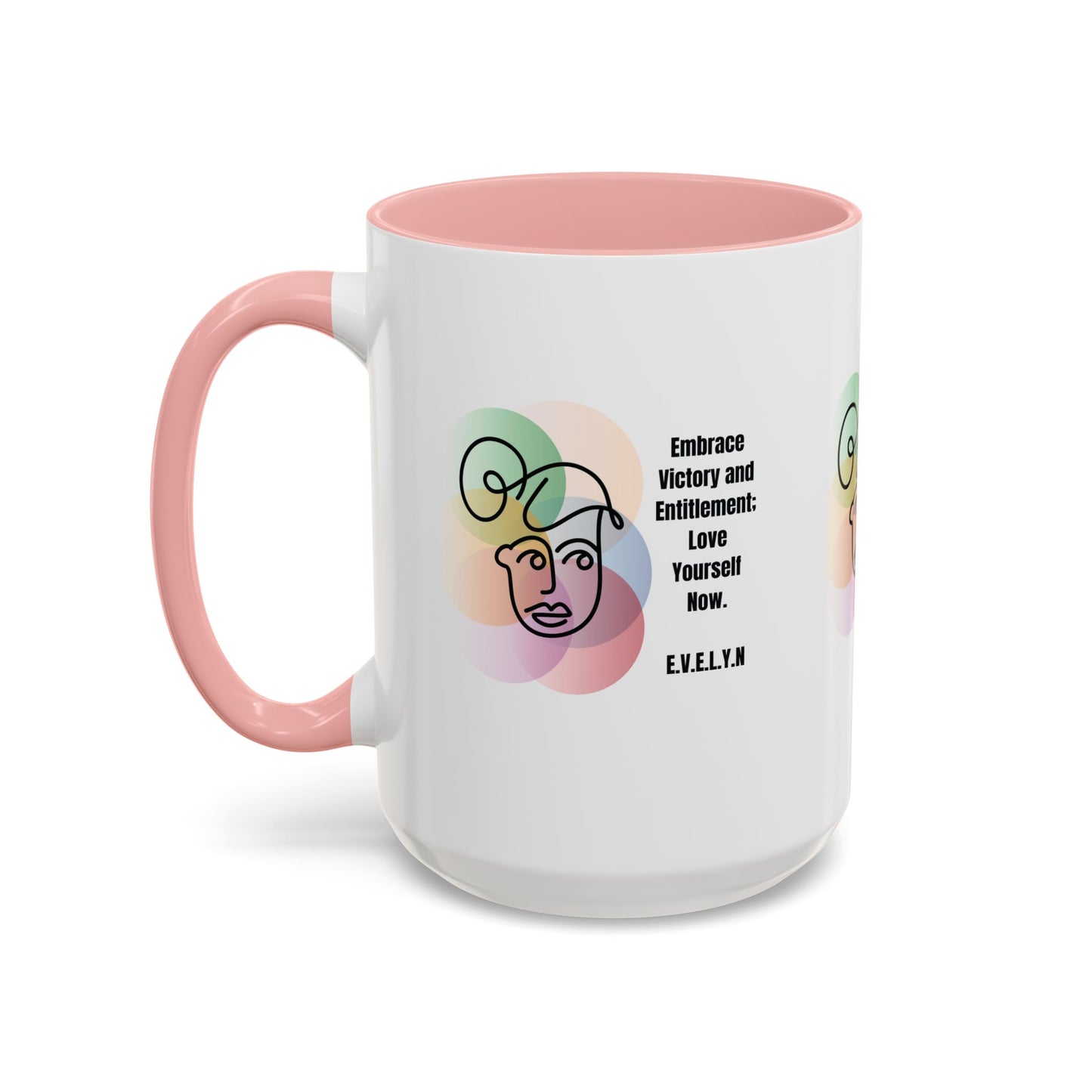 Personalized Initial Sketch Girl Accent Coffee Mug