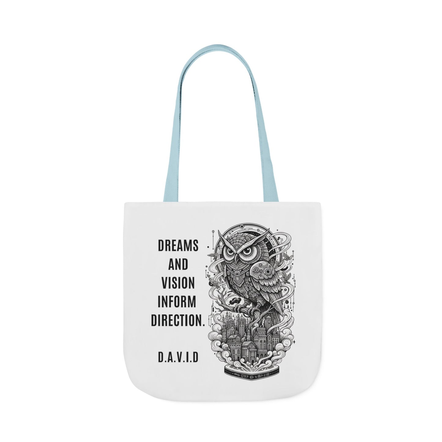 Personalized Initial Quote Owl Vision Canvas Tote Custom Name