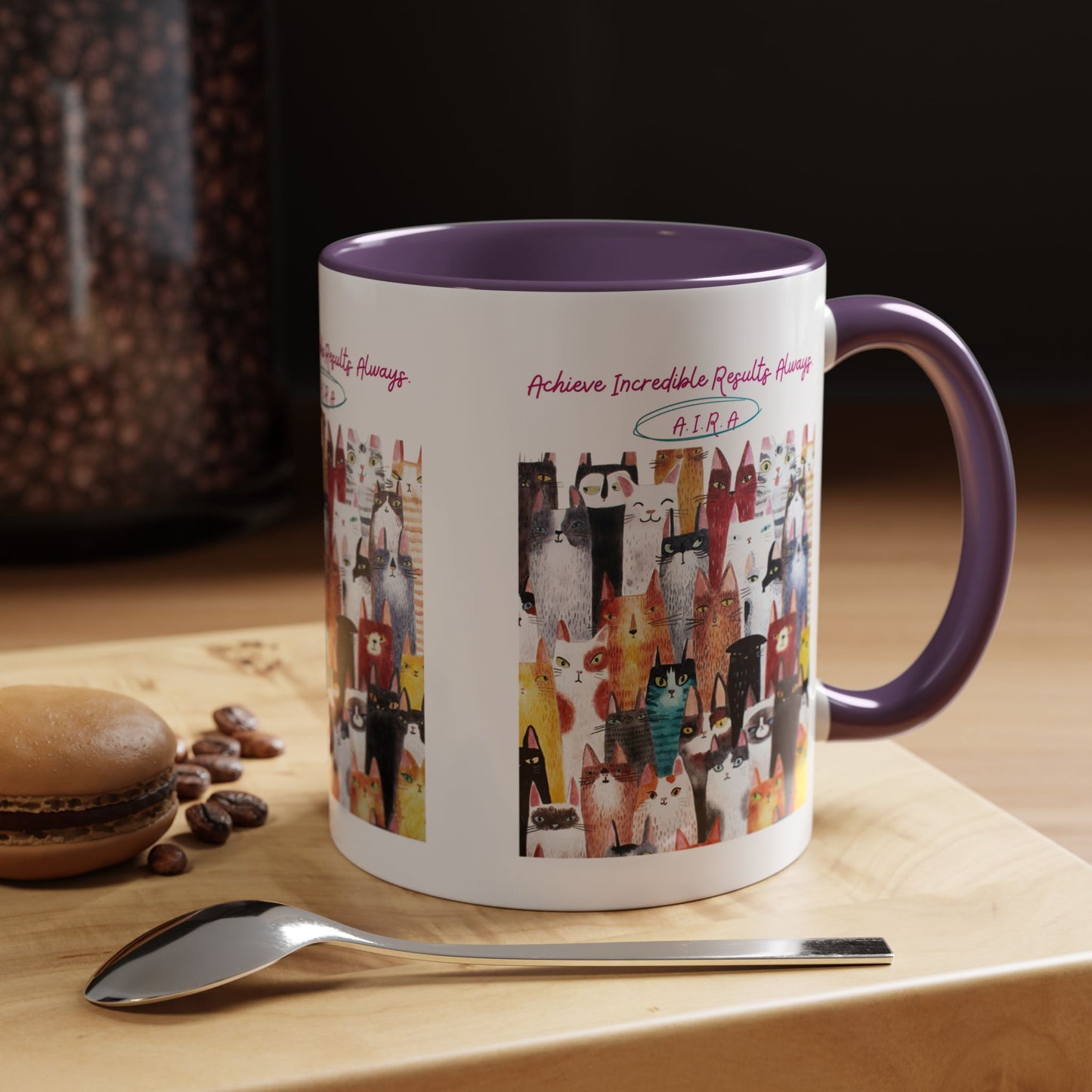 Personalized Initial Cat Collage Accent Coffee Mug