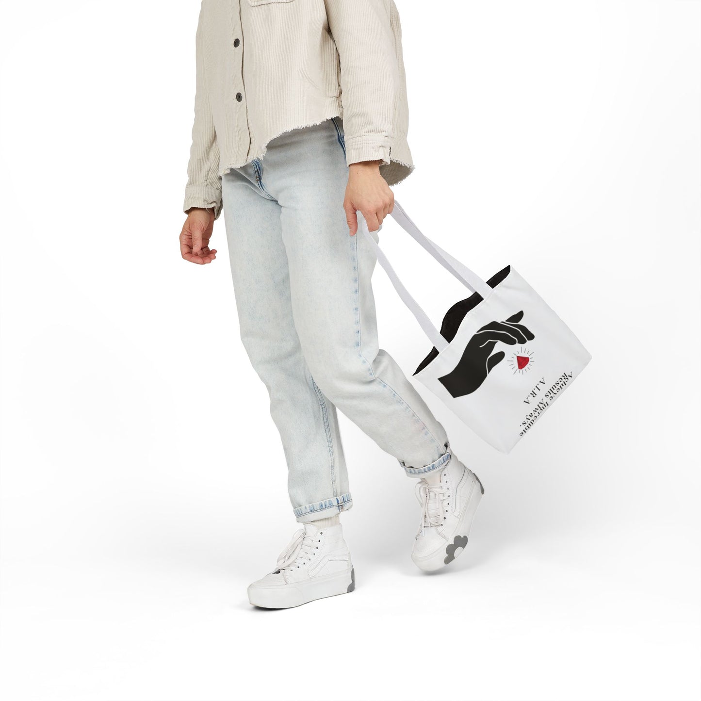 Personalized Initial Quote Gem Hand Canvas Tote Custom Name