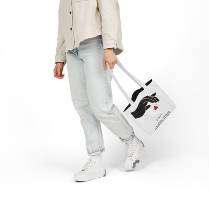 Personalized Initial Quote Gem Hand Canvas Tote Custom Name