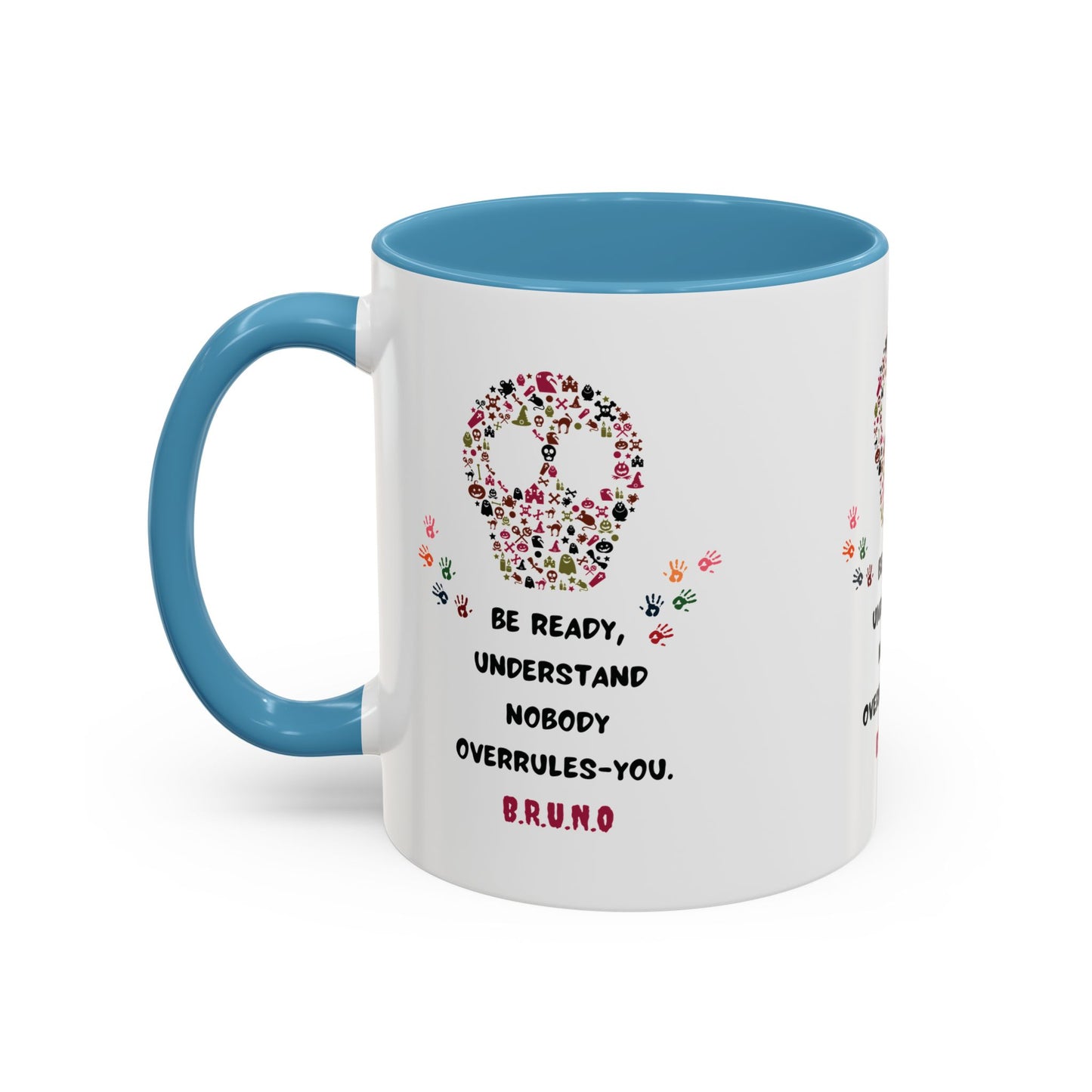 Personalized Initial Floral Skull Accent Coffee Mug