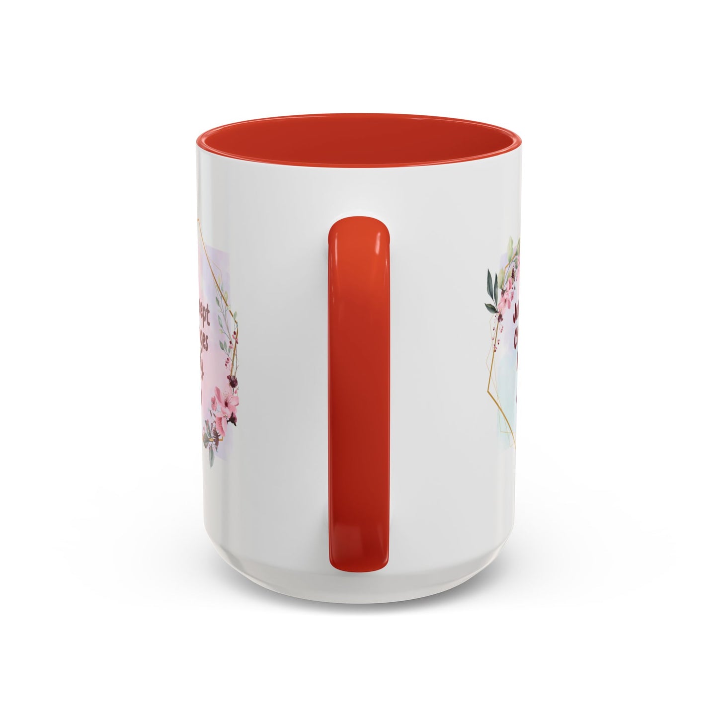Personalized Floral Frame Accent Coffee Mug