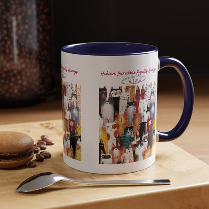 Personalized Initial Cat Collage Accent Coffee Mug
