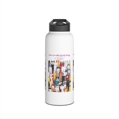 Personalized Initial Quote Cat Collage Stainless Steel Water Bottle