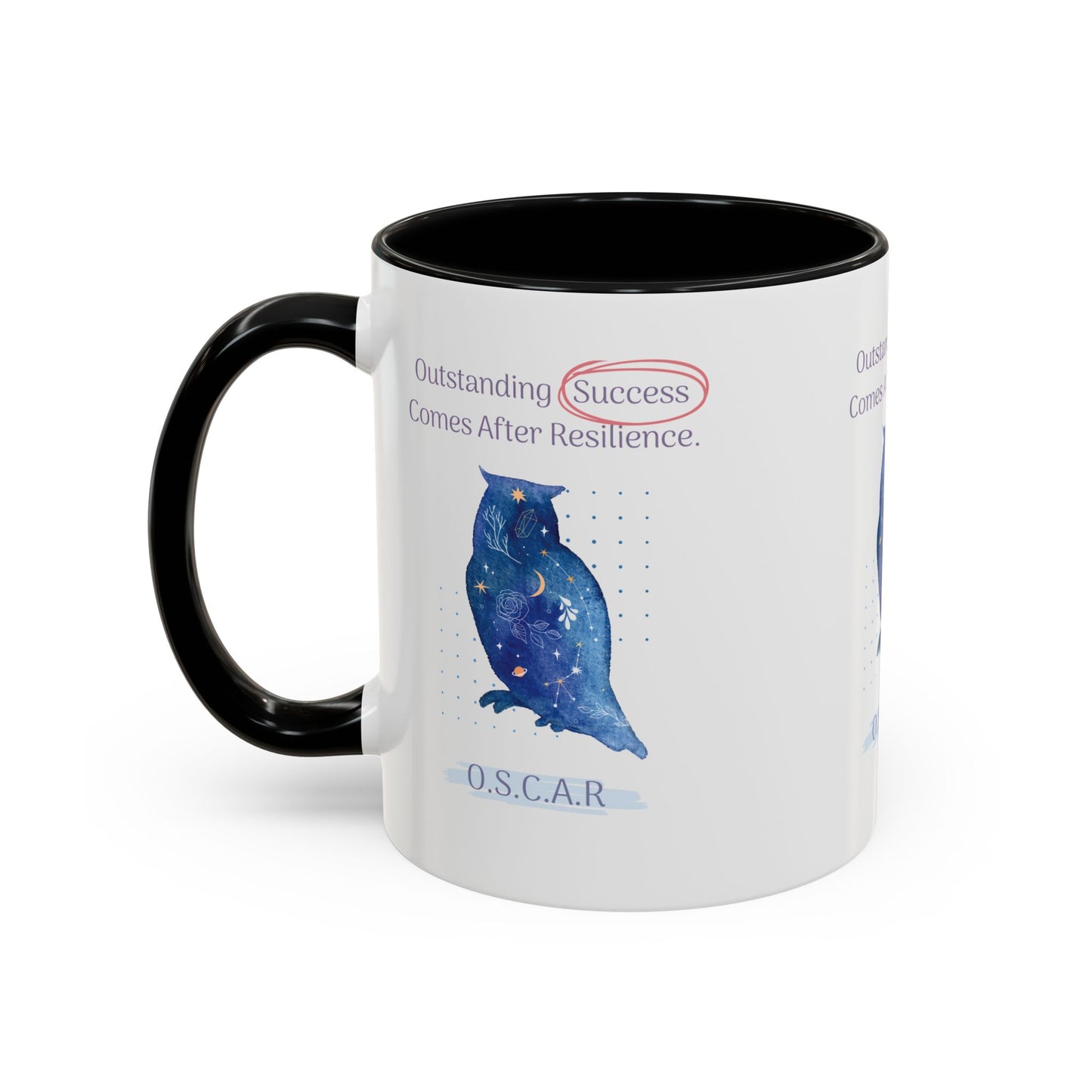Personalized Initial Galaxy Owl Accent Coffee Mug
