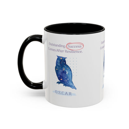 Personalized Initial Galaxy Owl Accent Coffee Mug