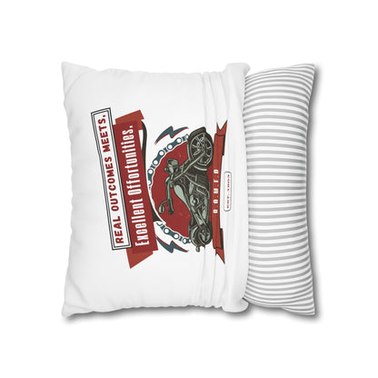 Personalized Initial Quote Motorcycle — Custom Sayings on Square Poly Canvas Pillowcase