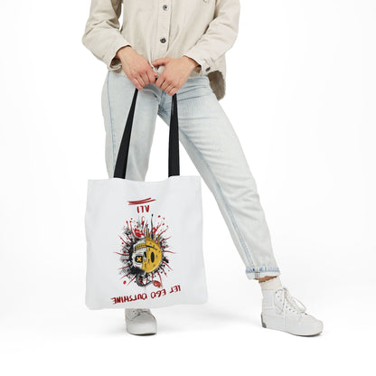 Personalized Initial Quote Split Smile Skull Canvas Tote Custom Name