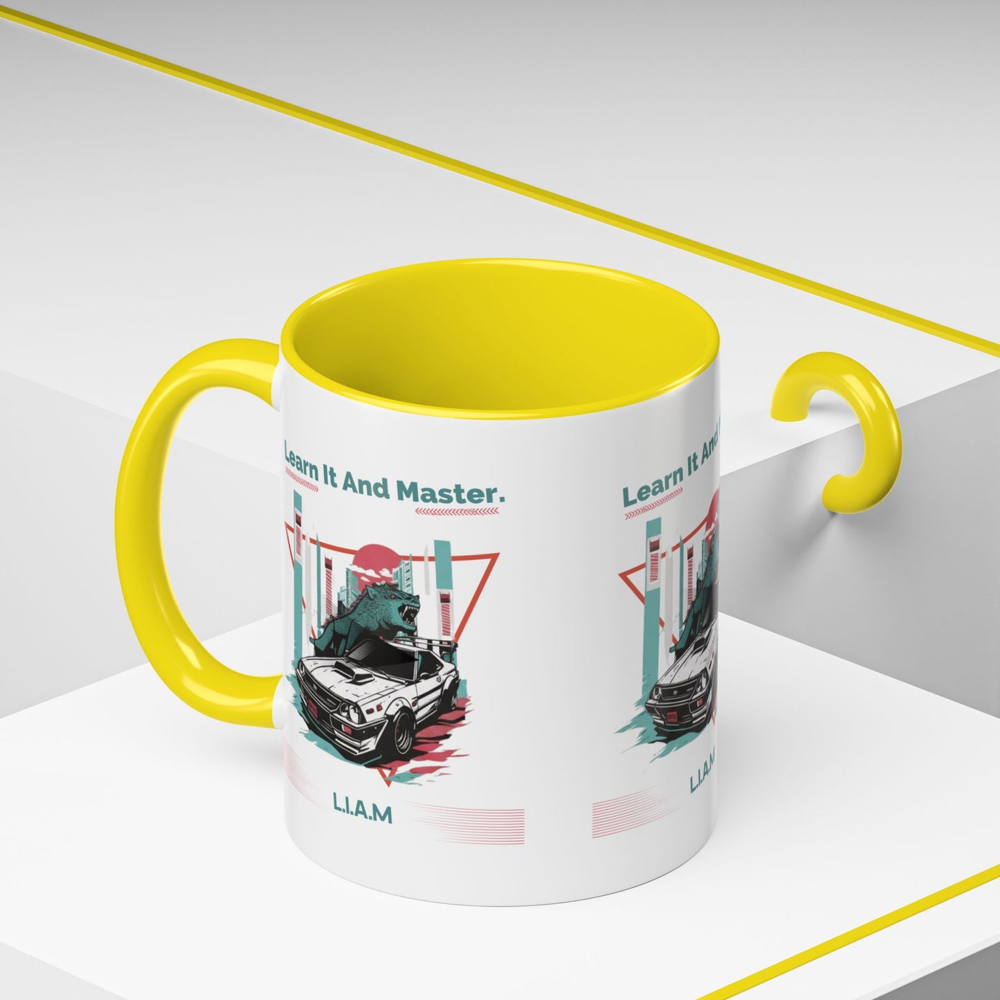 Personalized Retro Racing Accent Coffee Mug