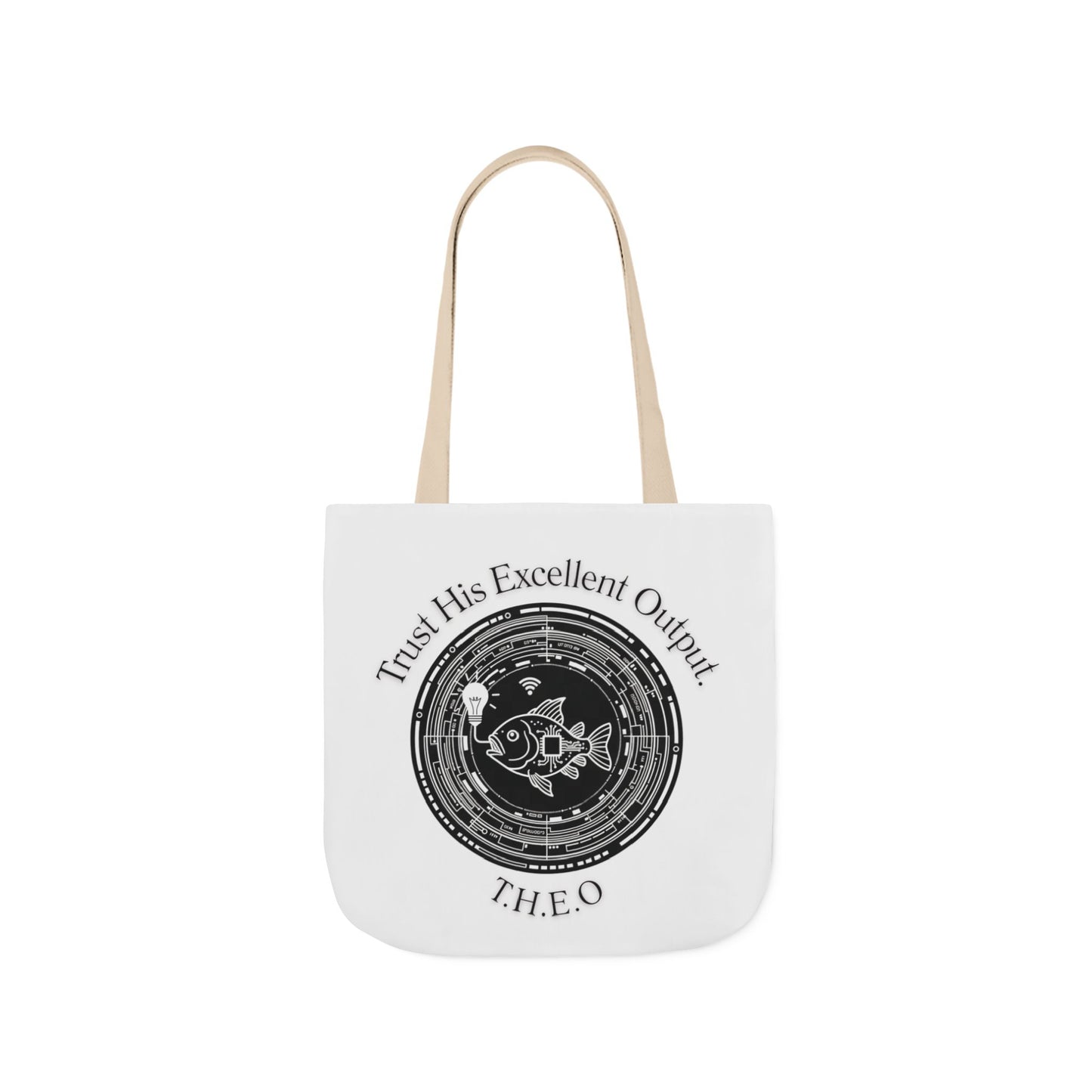 Personalized Initial Quote Circle Fish Canvas Tote Custom Name