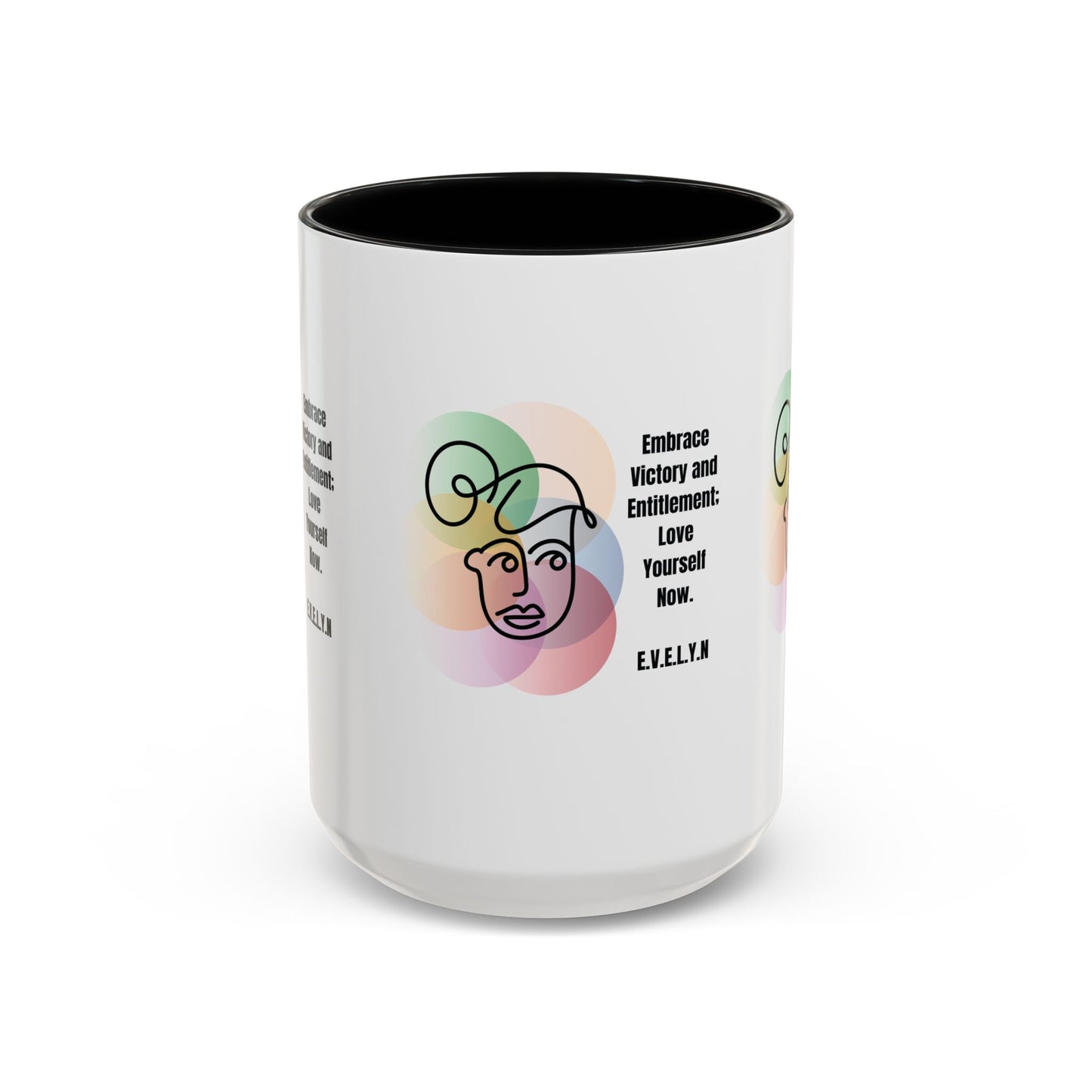 Personalized Initial Sketch Girl Accent Coffee Mug