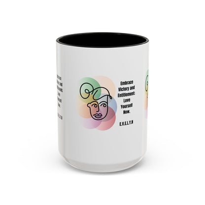 Personalized Initial Sketch Girl Accent Coffee Mug