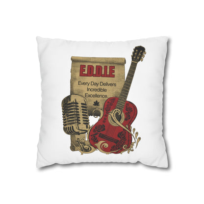 Customized monogrammed pillowcase with personalized quote. High-quality poly canvas square cushion cover, ideal for housewarming, wedding, or anniversary gifts with bespoke text.