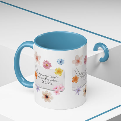 Personalized Floral Clip Note Accent Coffee Mug