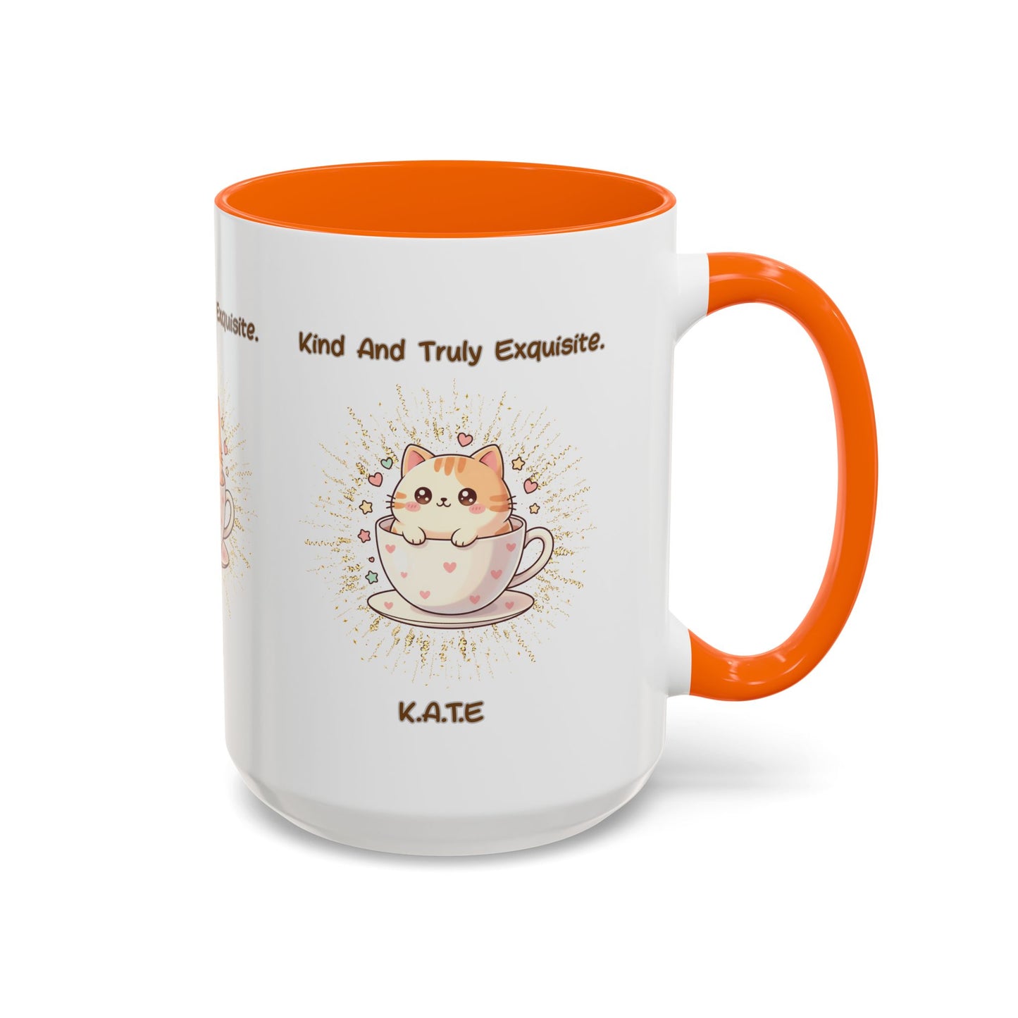 Personalized Initial Exquisite Cat Accent Coffee Mug