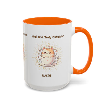 Personalized Initial Exquisite Cat Accent Coffee Mug