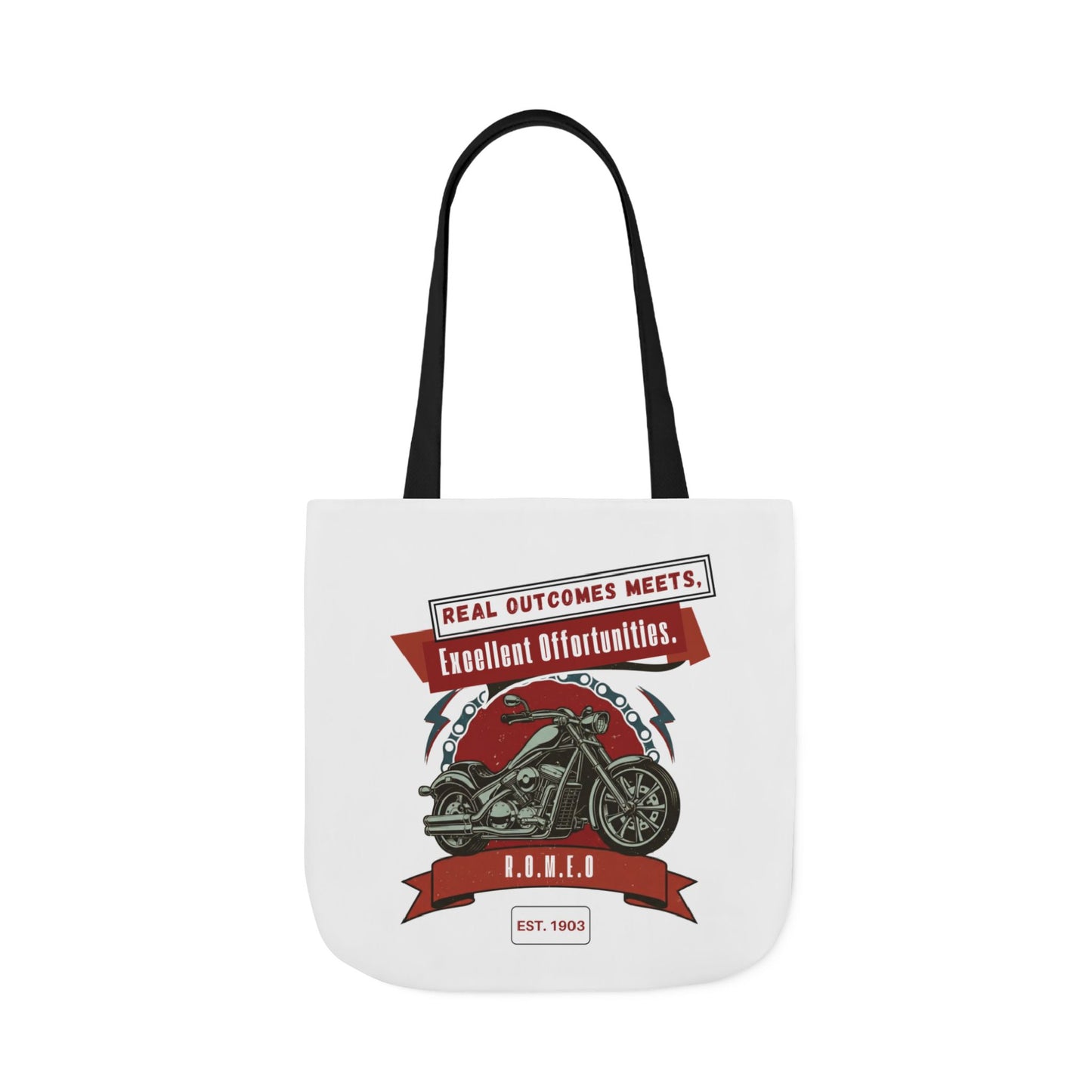 Personalized Initial Quote Motorcycle Canvas Tote Custom Name