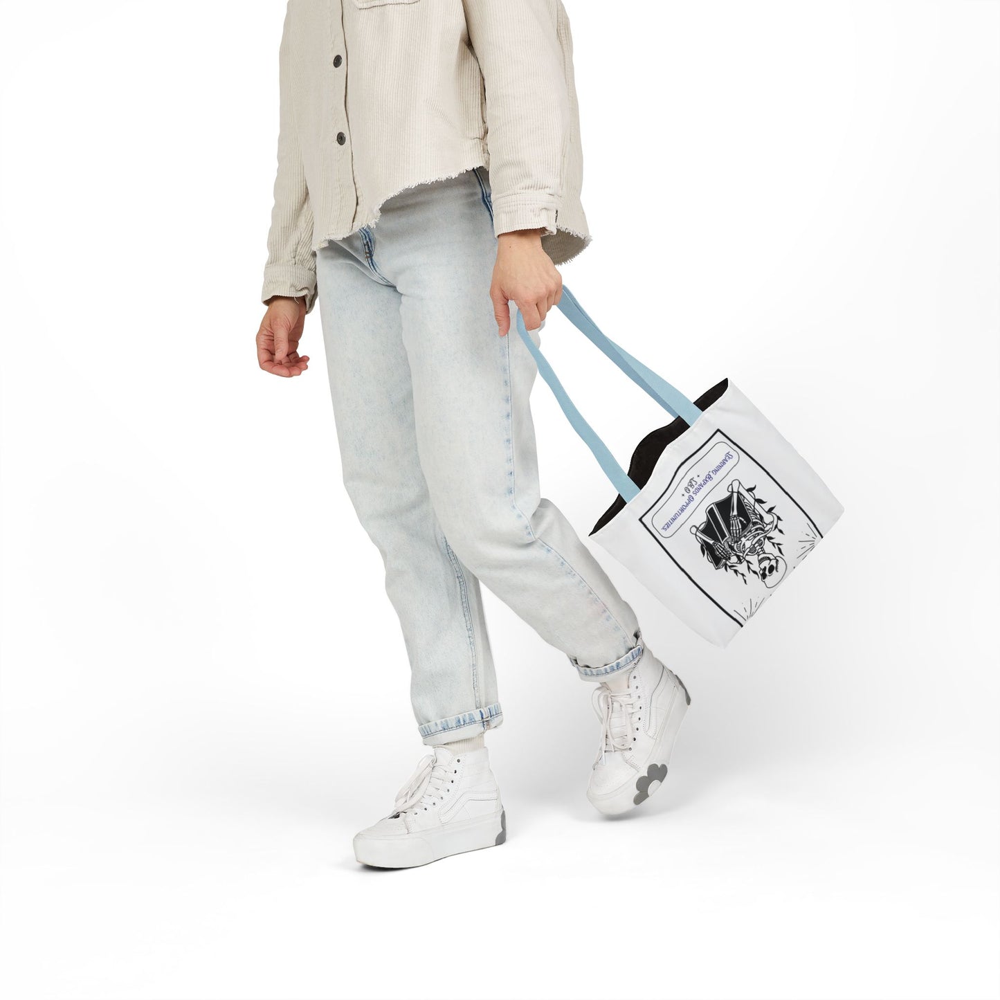 Personalized Initial Quote Skeleton Canvas Tote Custom Name