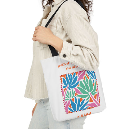 Personalized Initial Quote Colorful Momentum Canvas Tote Custom Name