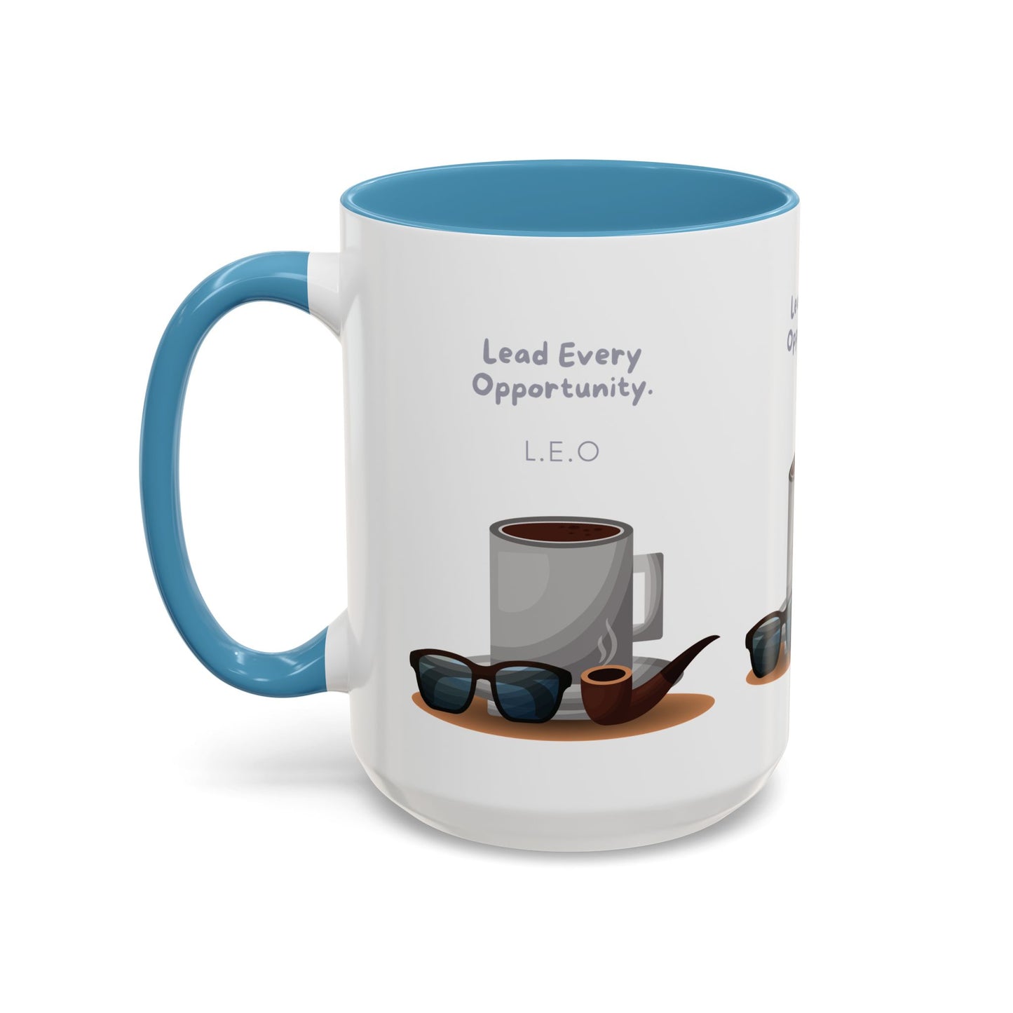 Personalized Initial Coffee and Sunglasses Accent Coffee Mug