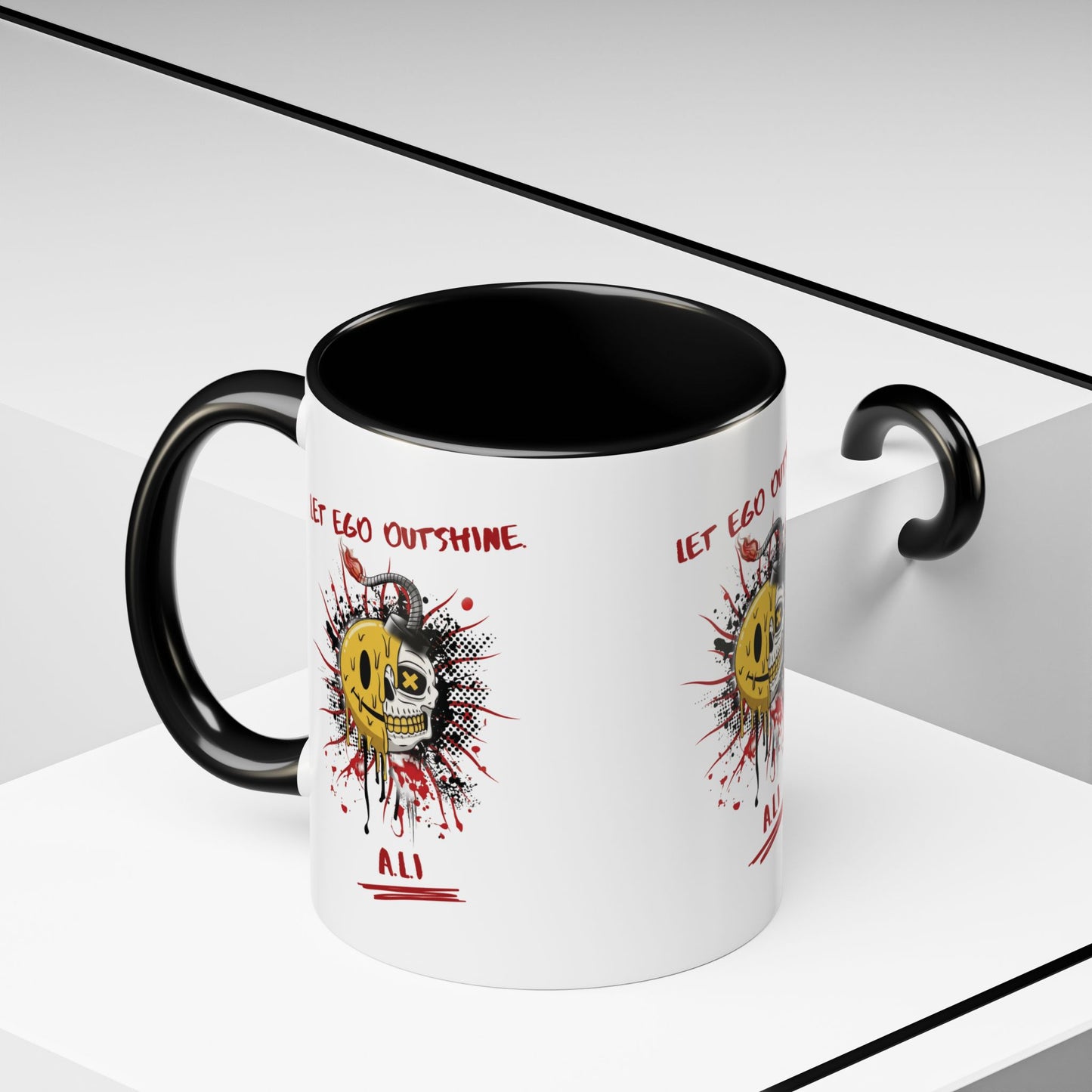 Personalized Split Smile Skull Accent Coffee Mug