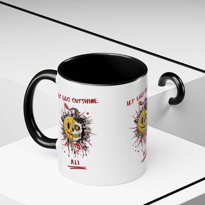 Personalized Split Smile Skull Accent Coffee Mug