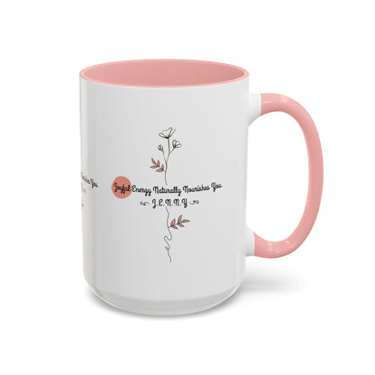 Personalized Initial Floral Minimalist Accent Coffee Mug