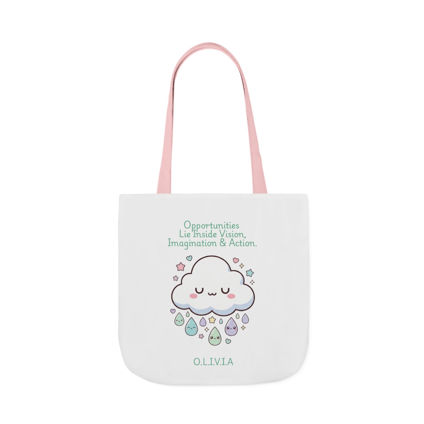 Personalized Initial Quote Cloud Dripping Canvas Tote Custom Name