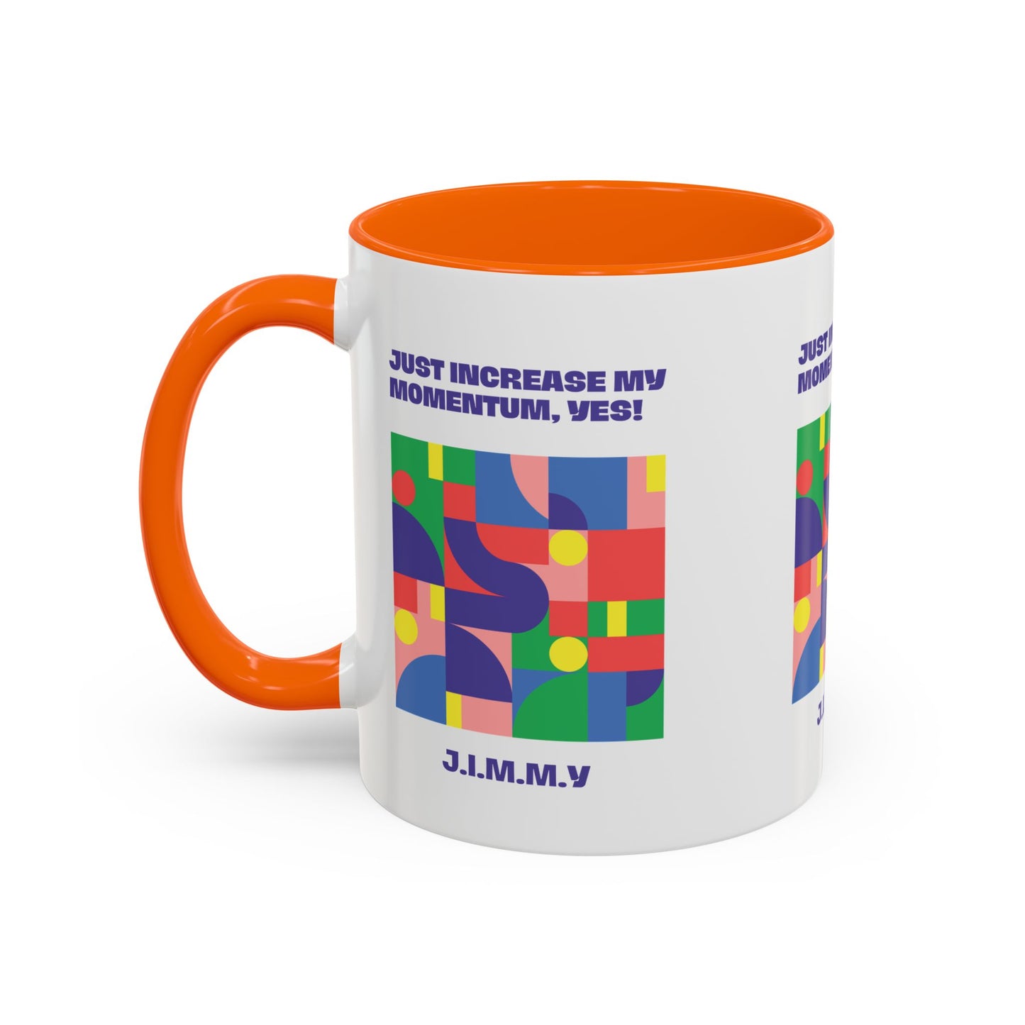 Personalized Initial Colorful Momentum Accent Coffee Mug