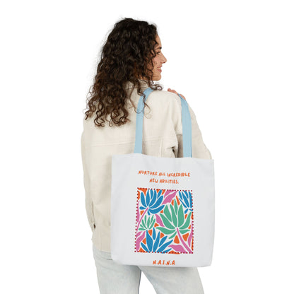 Personalized Initial Quote Colorful Momentum Canvas Tote Custom Name