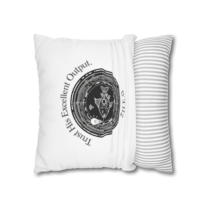 Personalized Initial Quote Fish — Custom Sayings on Square Poly Canvas Pillowcase