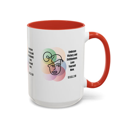 Personalized Initial Sketch Girl Accent Coffee Mug