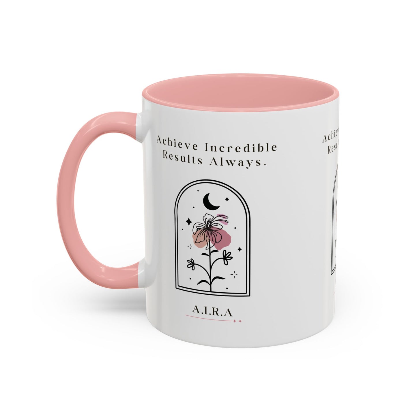 Personalized Initial Floral Moon Accent Coffee Mug