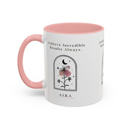 Personalized Initial Floral Moon Accent Coffee Mug