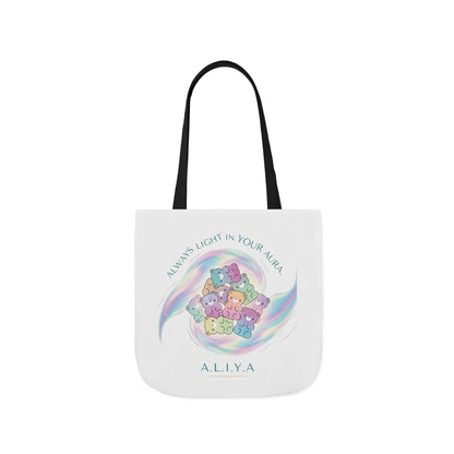 Personalized Initial Quote Pastel Cloud Canvas Tote Custom Name