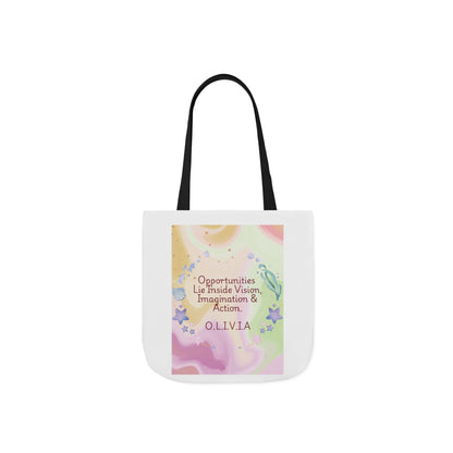 Personalized Initial Quote Ocean Theme Canvas Tote Custom Name