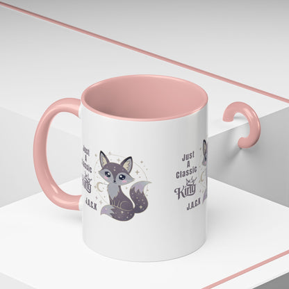 Personalized Initial Fox King Accent Coffee Mug