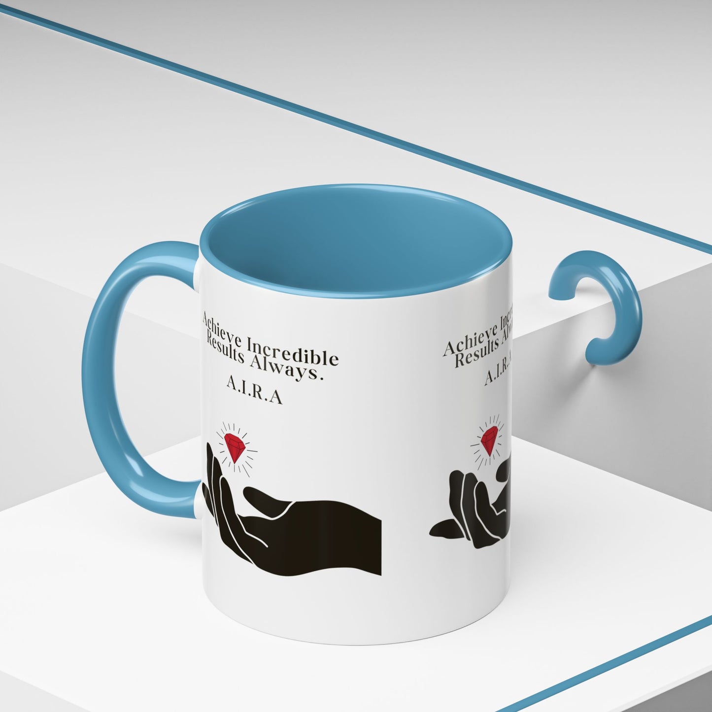 Personalized Initial Hand and Gem Accent Coffee Mug